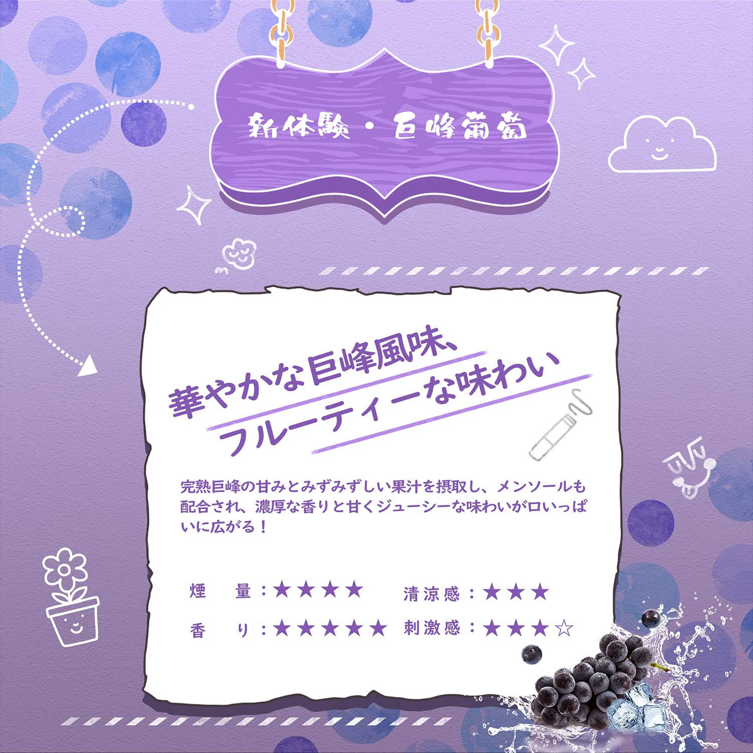 Amazon | ARASHI M4型互換 カートリッジ 巨峰葡萄 メンソール 20本 M4